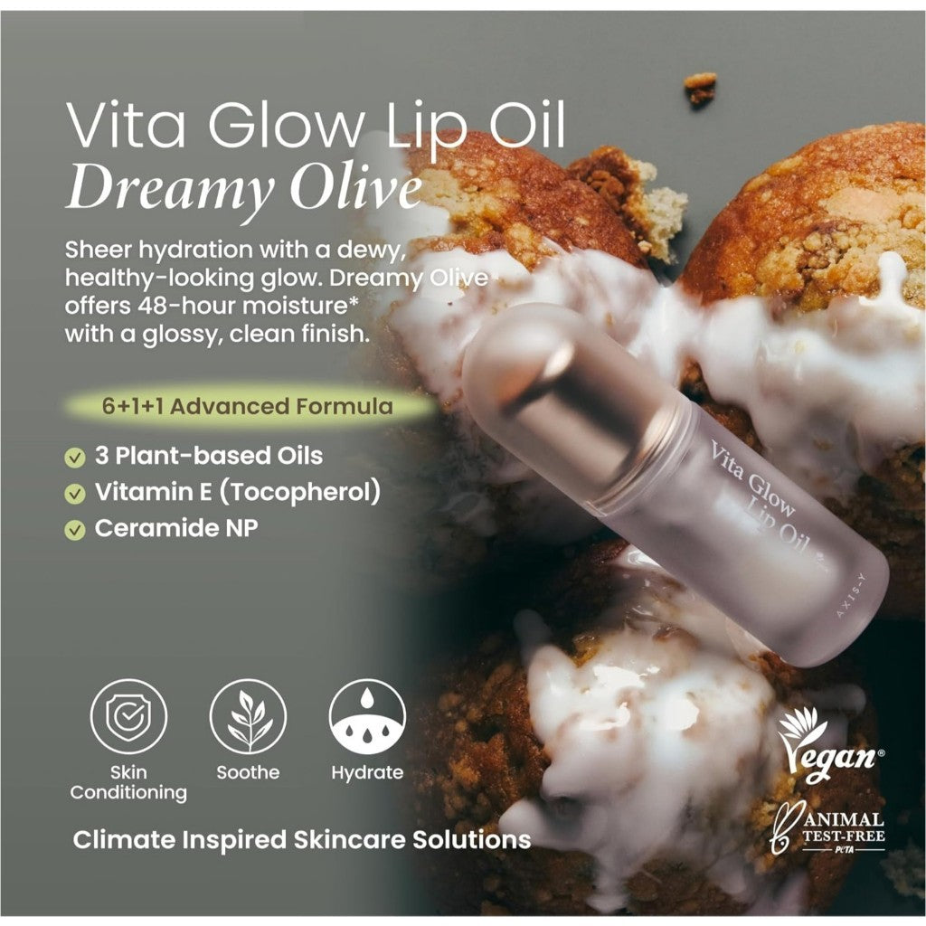 AXIS-Y Vita Glow Lip Oil 4ml (3 Types) │ Dreamy Olive / Cozy Fig / Chilled Berry