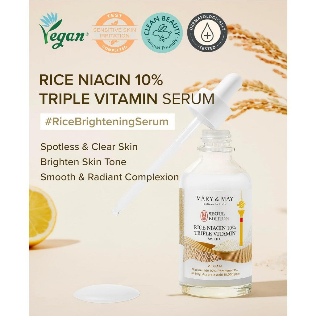 MARY&MAY Seoul Edition Serum (3 Types) | Retinol 0.1% Bakuchiol Cica / Idebenone Blackberry Complex / Rice Niacin 10% Triple Vitamin