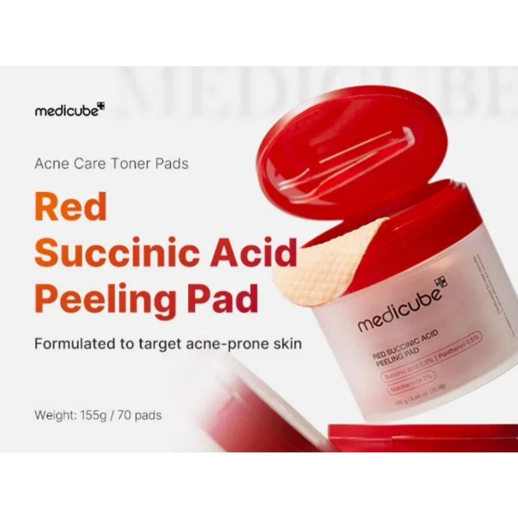 MEDICUBE Red Succinic Acid Peeling Pad, 155g (70 sheets)
