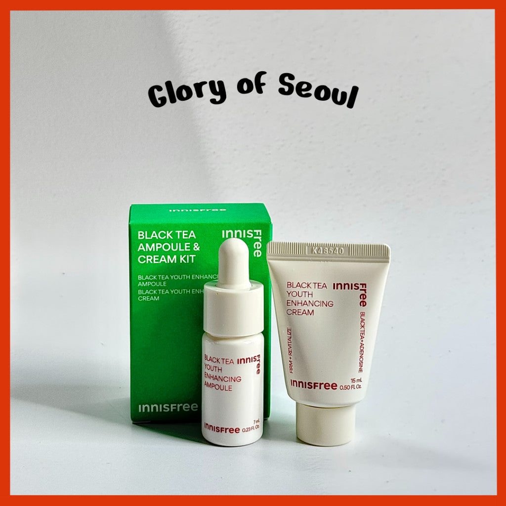 [MINI KIT] Innisfree Black Tea Ampoule 7ml & Cream 15ml Kit