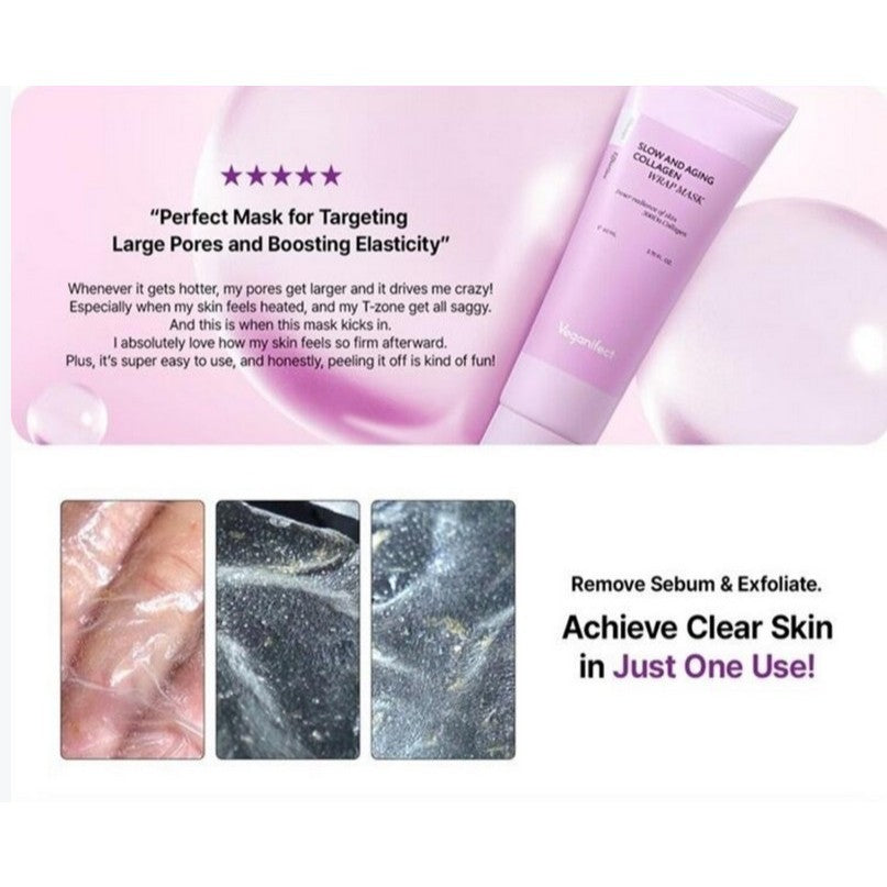 veganifect. Slow And Aging Collagen Wrap Mask, 80mL