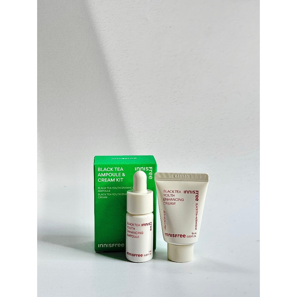[MINI KIT] Innisfree Black Tea Ampoule 7ml & Cream 15ml Kit
