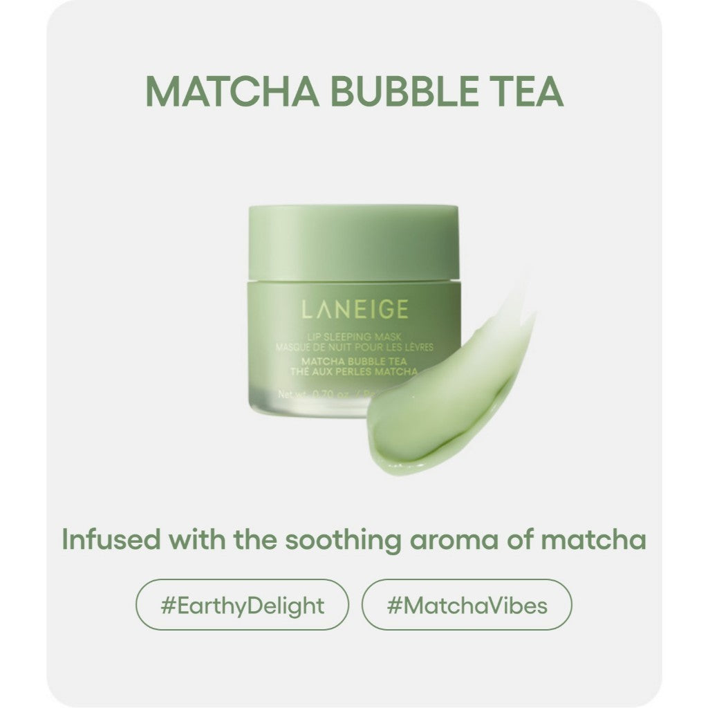 LANEIGE Lip Sleeping Mask EX, 20mL [Bubble Tea Collection] (Matcha Bubble Tea / Taro Bubble Tea)