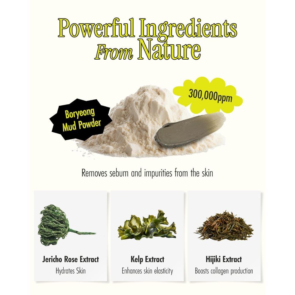 Mascarilla facial de arcilla BRMUD Recovery Mud 110ml | Mascarilla coreana limpiadora de poros, hidratante y humectante