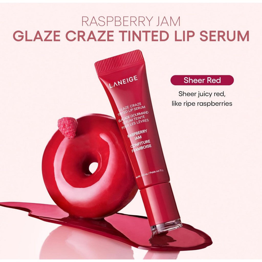 LANEIGE Glaze Craze Tinted Lip Serum 12g (8 Colors) *No Keyring*