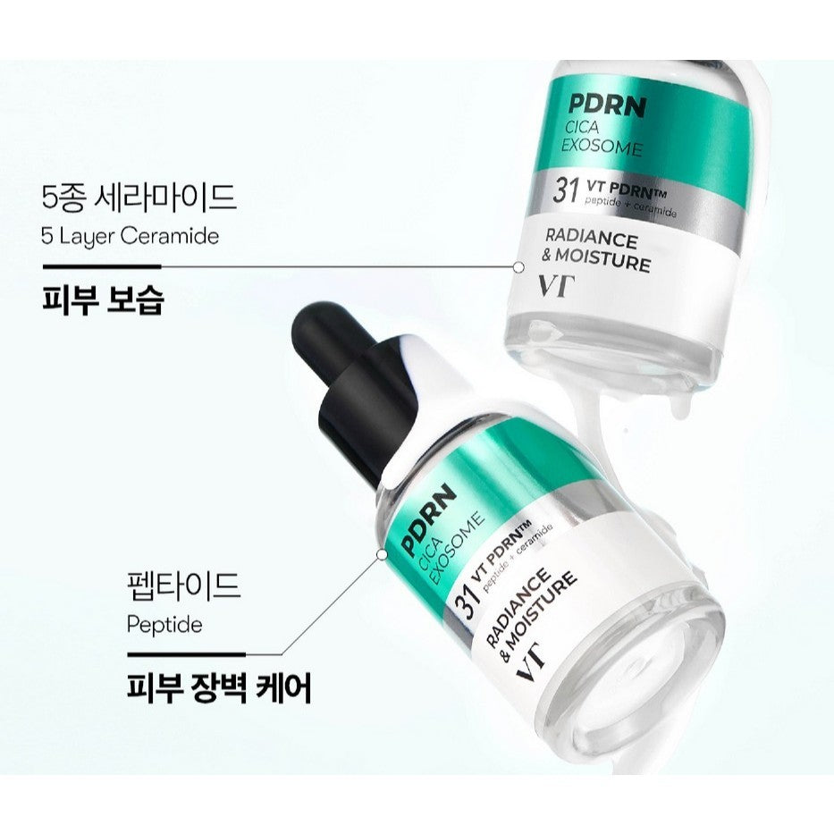VT Ampoule 30ml (3 Types) │ R5 Firming(PDRN) / S4 Moisture(Squalane) / G2 Brightening(Glutathione) | Cica Exosome