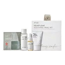 ANUA Heartleaf Soothing Trial Kit, Toner 40ml + Lotion 20ml + Ampoule 10ml + Pad 1 Pack*2 Patches