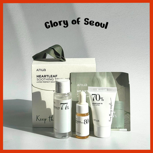 ANUA Heartleaf Soothing Trial Kit, Toner 40ml + Lotion 20ml + Ampoule 10ml + Pad 1 Pack*2 Patches