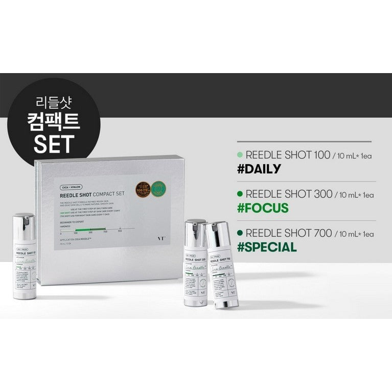 [SET] VT CICA Reedle Shot Miniature Compact Set (Three-piece) 100*10ml + 300*10ml = 700*10ml