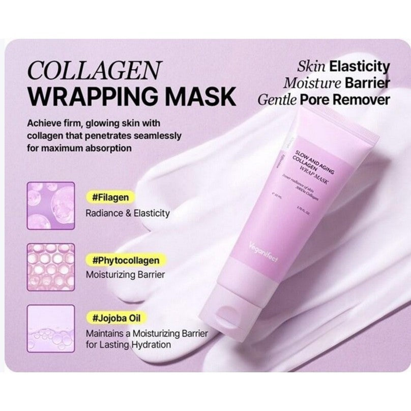 veganifect. Slow And Aging Collagen Wrap Mask, 80mL