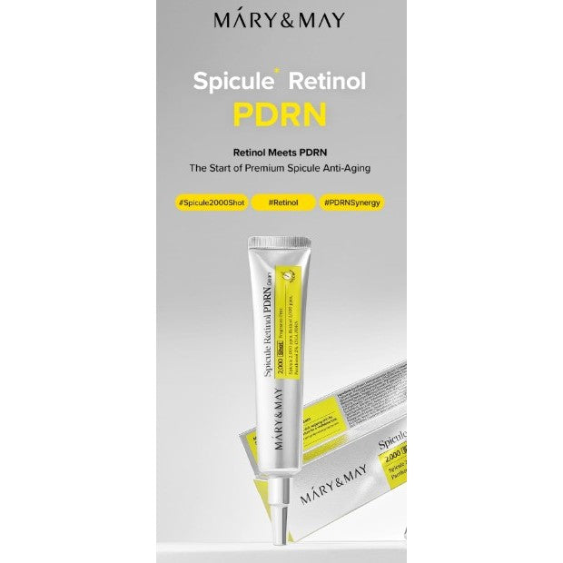 MARY&MAY Crema de espículas con PDRN 15g, 2 tipos (colágeno, retinol)