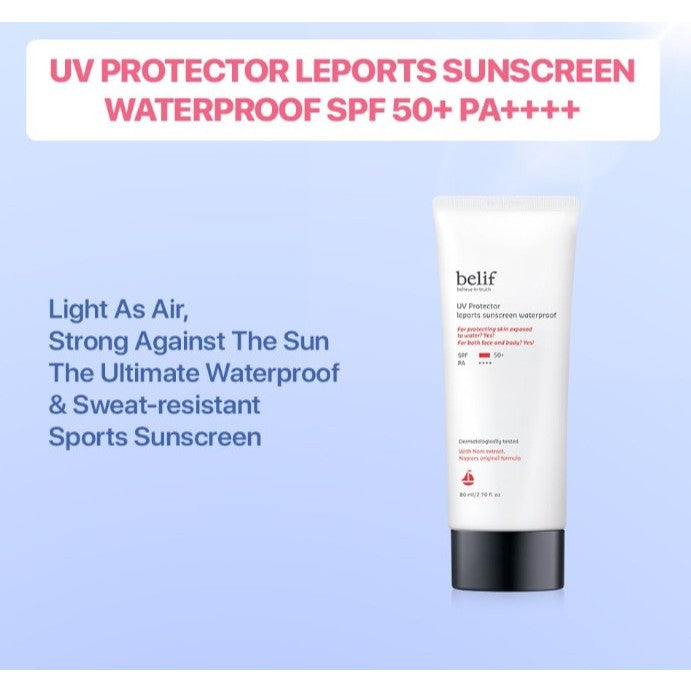 BELIF UV Protector sunscreen 3Types ( multi sunscreen+ 50ml, tone-up 50ml, leports 80ml )