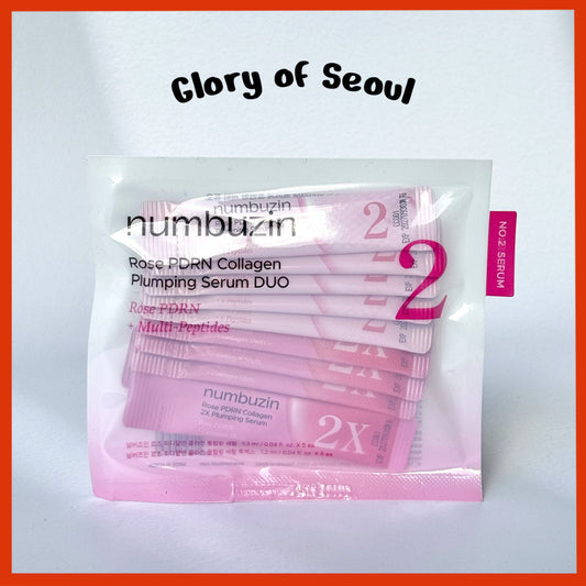 [NEW] NUMBUZIN No. 2 Rose PDRN Collagen Plumping Serum Duo, 10ml (Mild 1ml*5ea+Intensive 1ml*5ea)