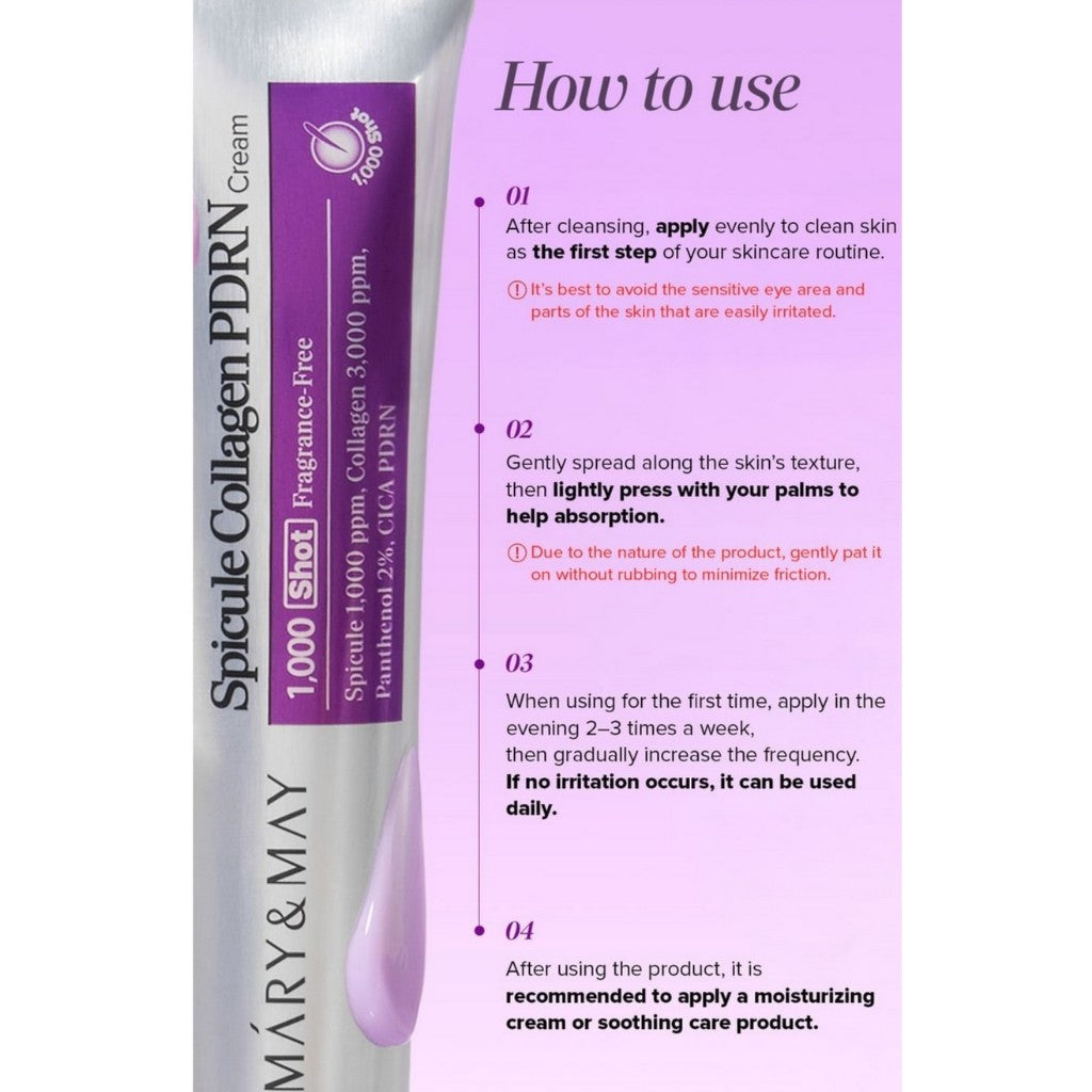 MARY&MAY Crema de espículas con PDRN 15g, 2 tipos (colágeno, retinol)
