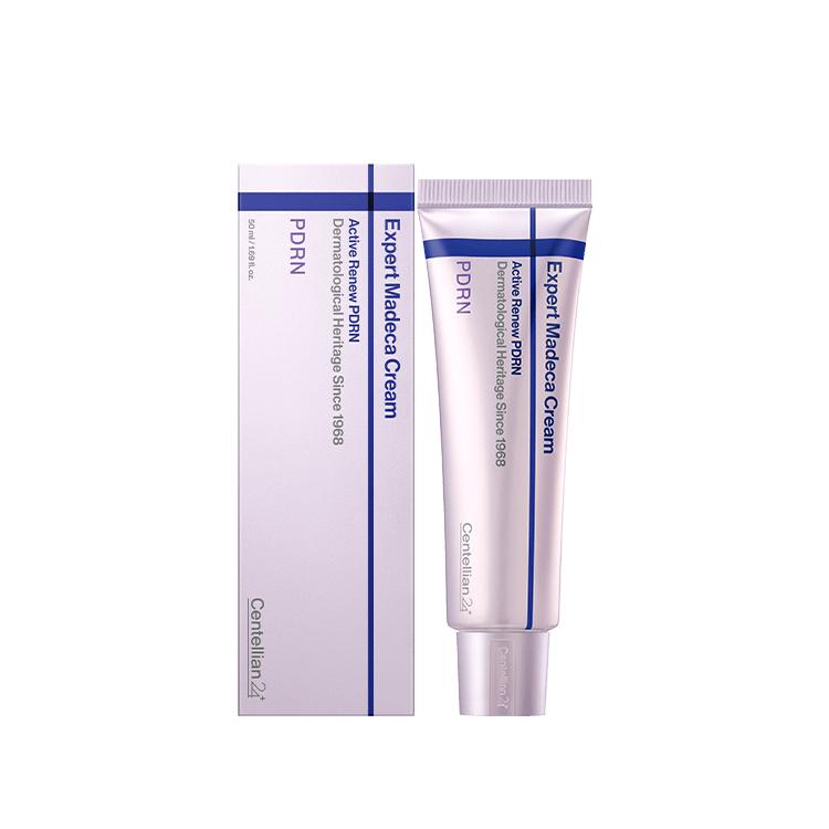 Centellian24 Expert Madeca Cream Active Renew PDRN tube beside its matching box