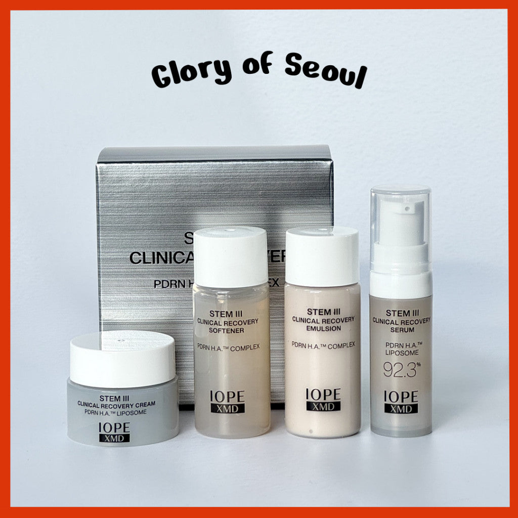[KIT] IOPE STEM III Clinical Recovery Trial Kit (4 Items) │ Softener + Emulsion + Serum + Cream