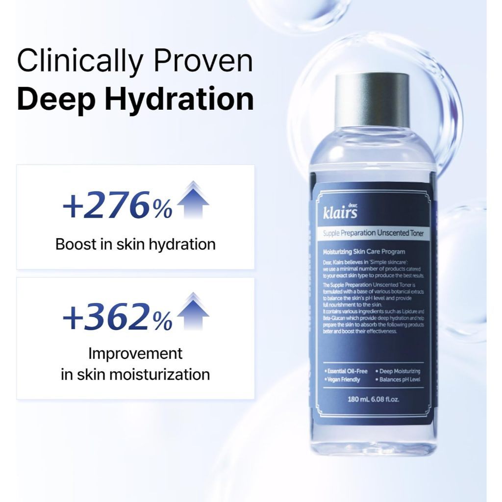 KLAIRS Supple Preparation Unscented Toner 30ml, 180ml