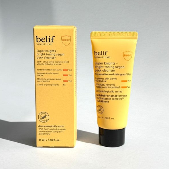 Limpiador Vegano Super Knights Bright Toning de BELIF 35ml, 150ml