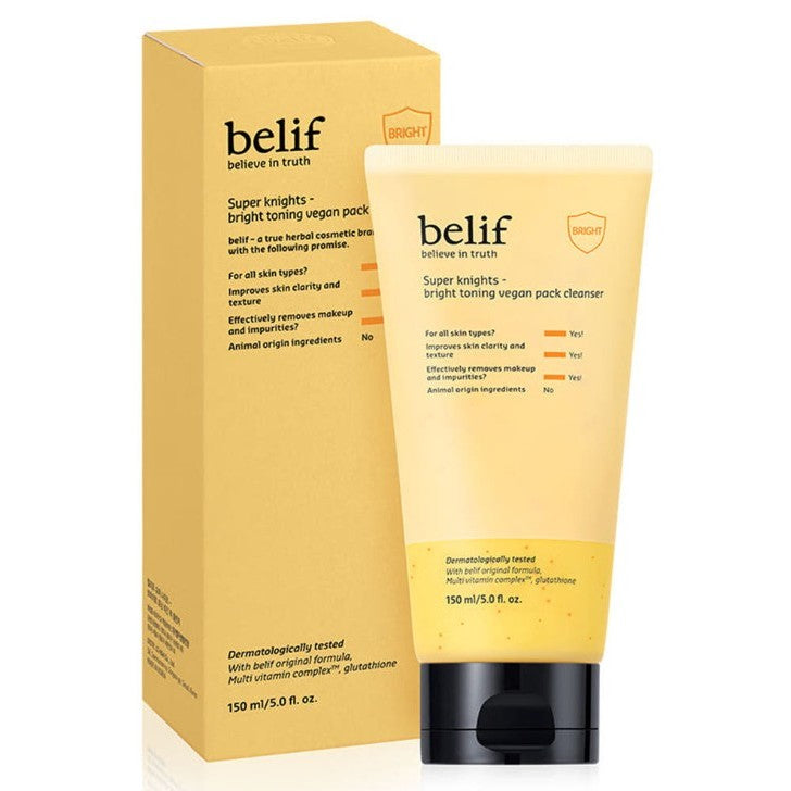 Limpiador Vegano Super Knights Bright Toning de BELIF 35ml, 150ml