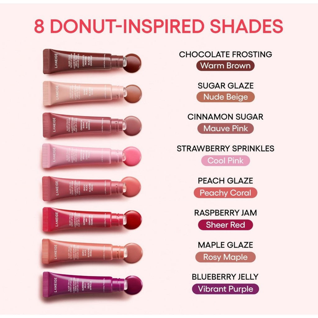 LANEIGE Glaze Craze Tinted Lip Serum 12g (8 Colors) *No Keyring*