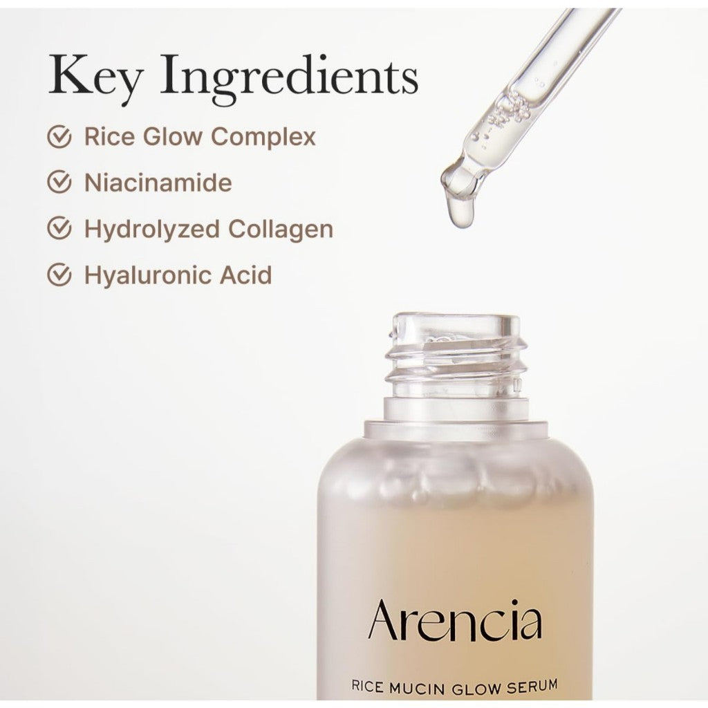 Arencia Rice Mucin Glow Serum, 30mL