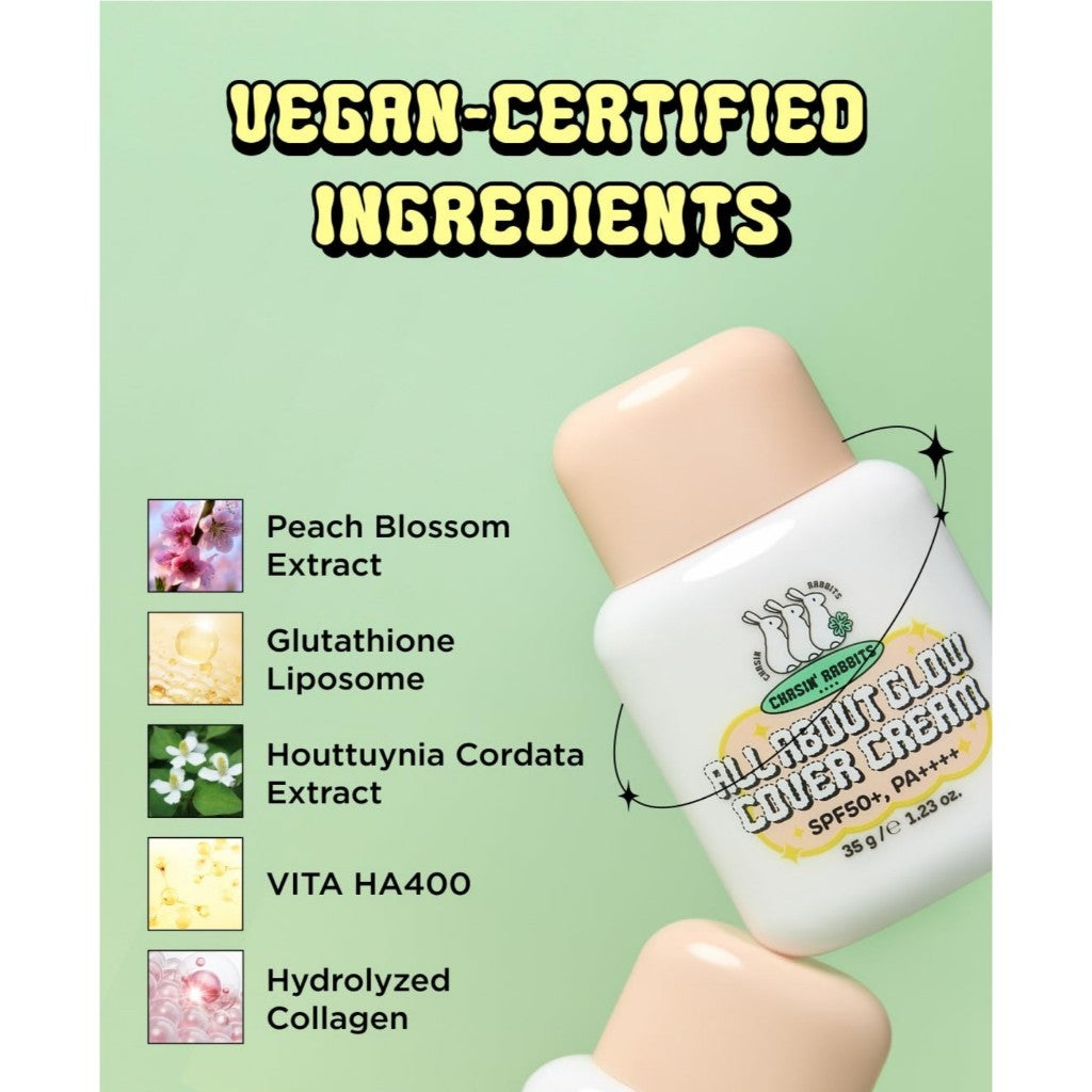 CHASIN' RABBITS All About Glow Cover Cream, 35g | SPF50+ PA++++