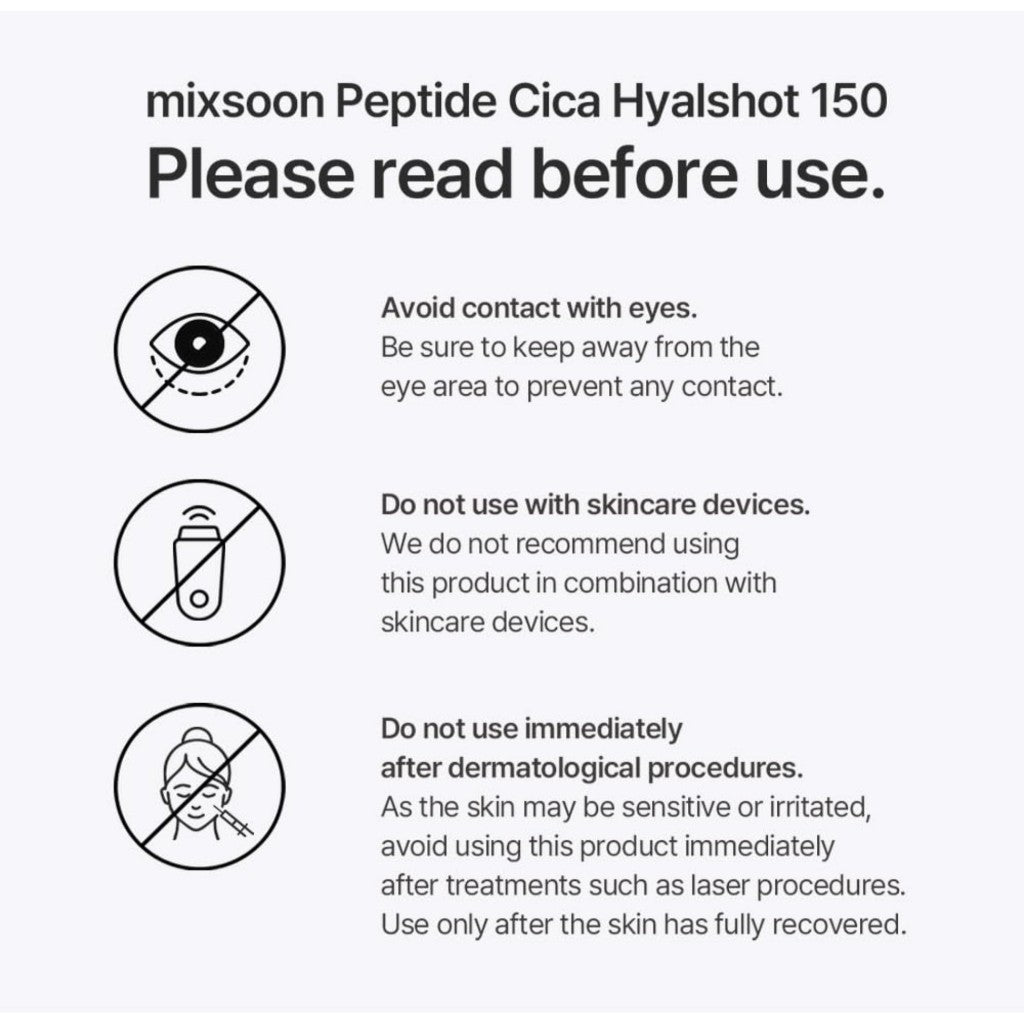 mixsoon Peptide Cica Hyalshot (2 Types) │ 150 (50ml) / 350 (30ml)