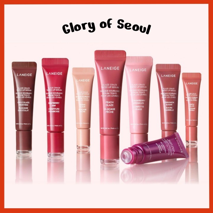 [NEW] LANEIGE Glaze Craze Tinted Lip Serum, 12g (8 colors) *No Keyring*