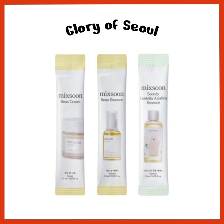 [Mini] Mixsoon Bean Cream / Bean Essence / Soondy Centella Asiatica Essence Stick Pouch (1.5ml x 10ea)
