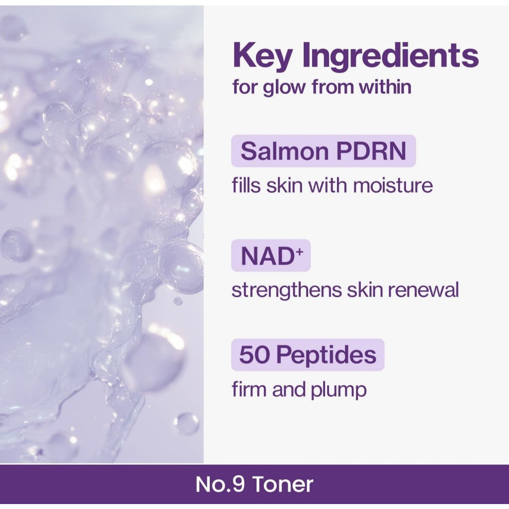 numbuzin No.9 Toner | NAD+ PDRN Glow Boosting Toner, 150mL