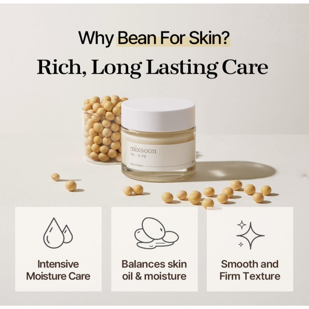 mixsoon Bean Cream (4 Options) │ 50ml(Jar) / 65ml (Tube) / 25ml (Tube) / Mini Cream 15ml