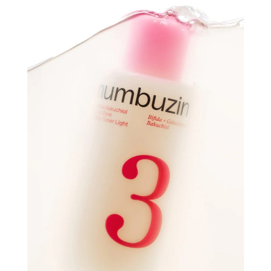 NUMBUZIN No.3 Tónico lechoso de poros cero con bifida y bakuchiol (versión ligera), 200 ml