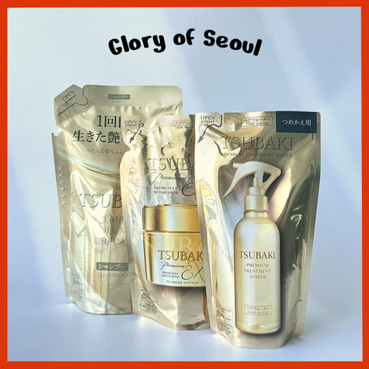 [REFILL] SHISEIDO Tsubaki Premium Repair Hair Mask 150g, Intensive Sampoo 300ml, Water 200ml
