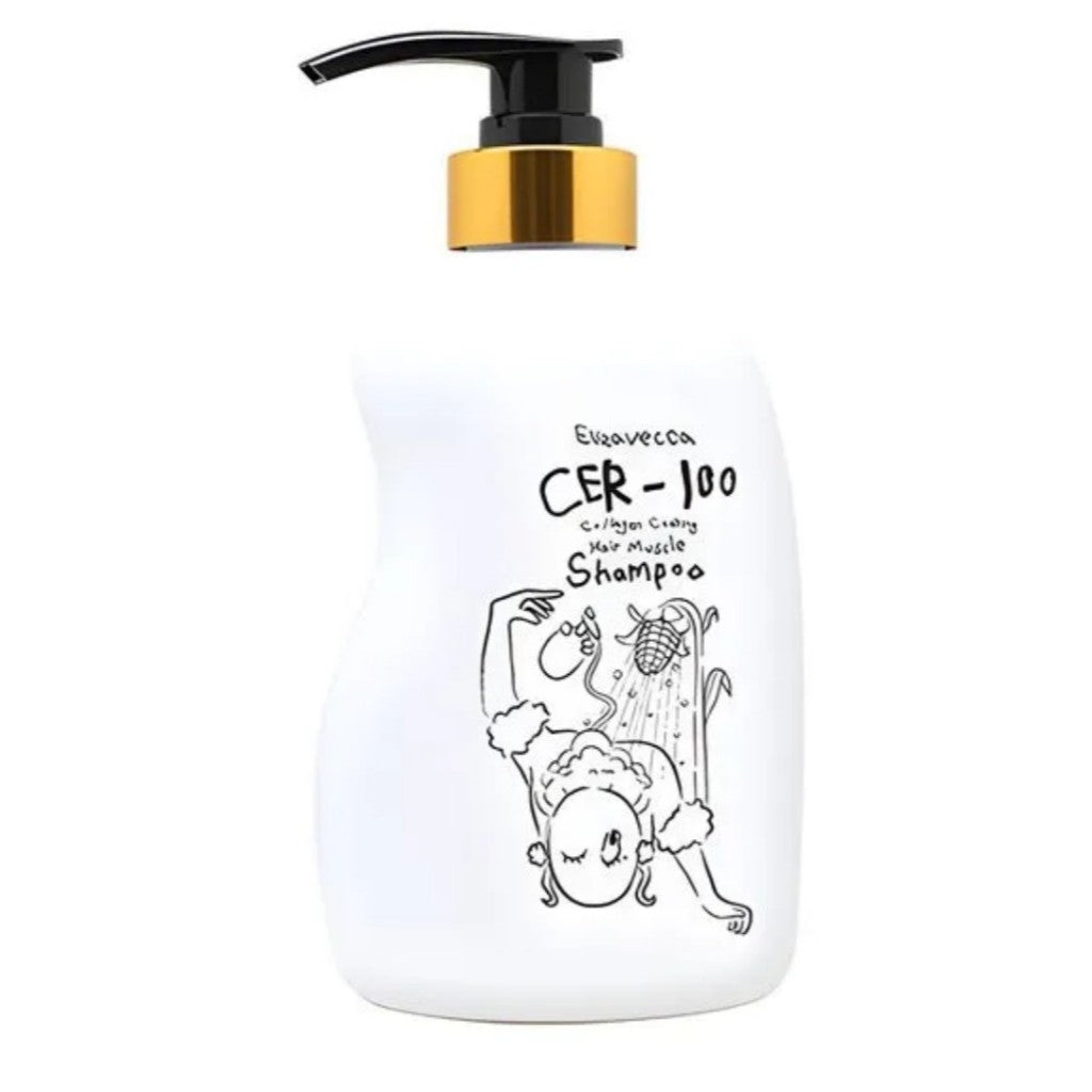 ELIZAVECCA CER-100 Collagen Coating Hair A+ Muscle Shampoo, 500mL / Collagen Coating Hair Treatment Rinse 500mL