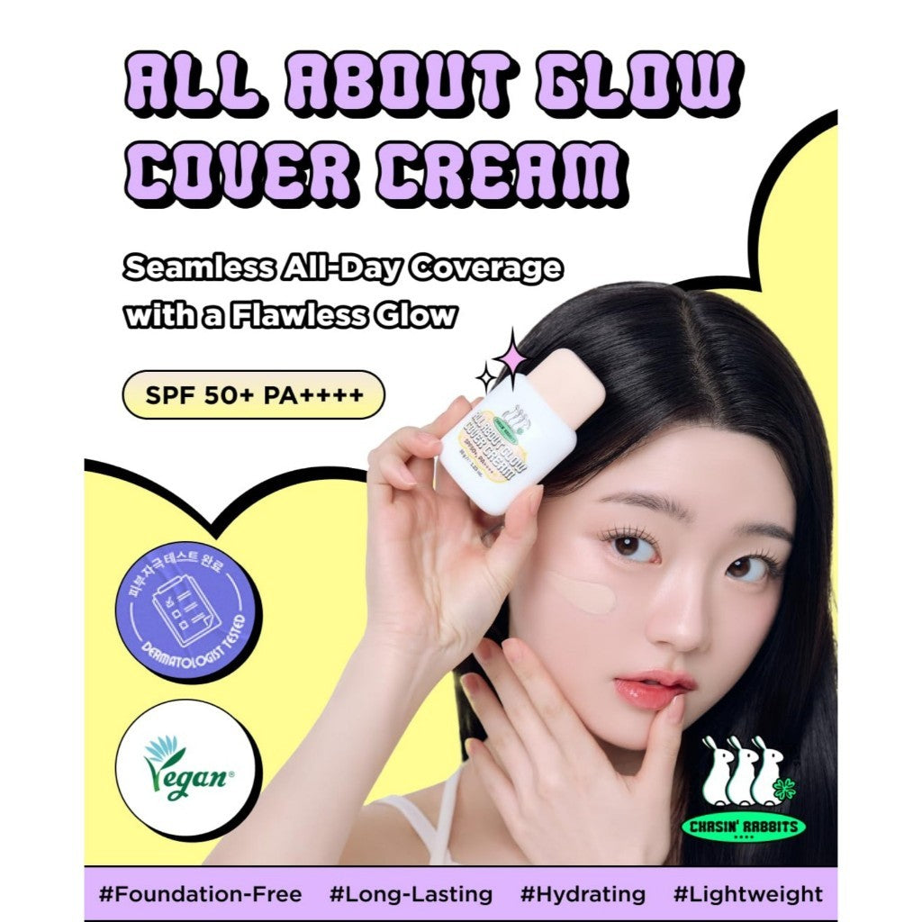 CHASIN' RABBITS All About Glow Cover Cream, 35g | SPF50+ PA++++