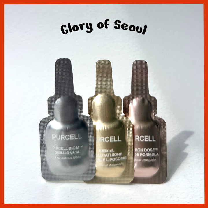 PURCELL Highdose SAMPLE SET, 1ml Each * 3Types (Pixcell Biom™, Peptide Formula, L-Glutathione Liposome)