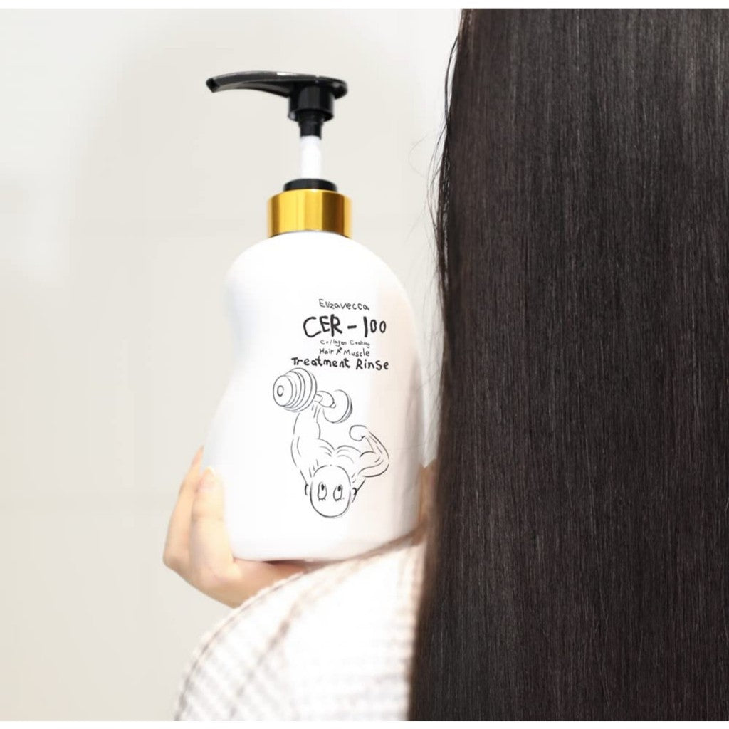 ELIZAVECCA CER-100 Collagen Coating Hair A+ Muscle Shampoo, 500mL / Collagen Coating Hair Treatment Rinse 500mL