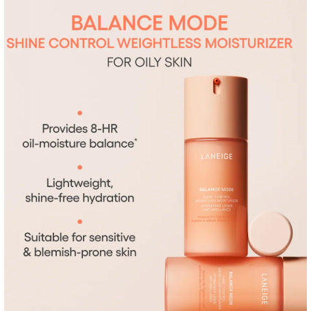 [MINI] Colección LANEIGE Balance Mode de 3 tipos (Rice Foaming Deep Cleanser 10 ml / Shine Control Weightless Moisturizer 8 ml / Pore Polishing Peel-Off Mask 10 ml)