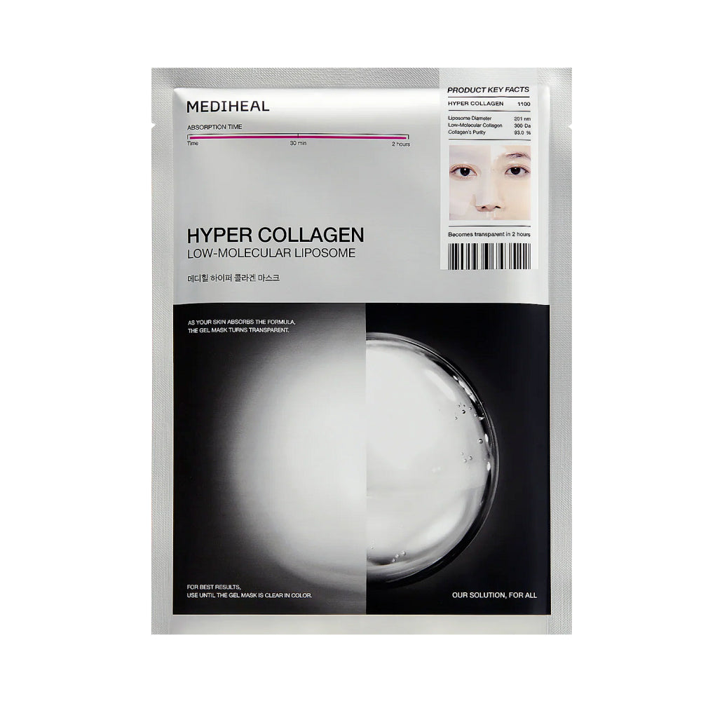 MEDIHEAL Hyper Collagen Mask (4EA / 1EA) │ Low-Molecular Liposome