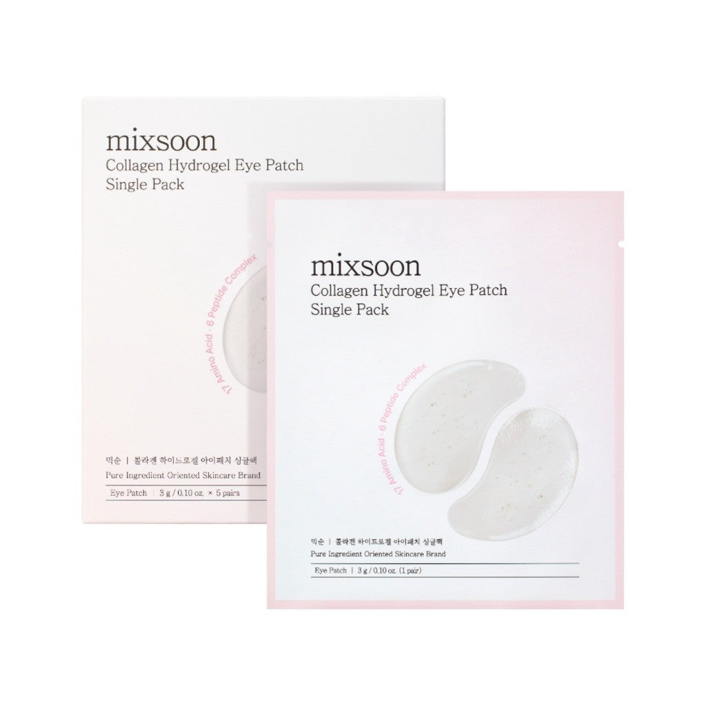 [SET] mixsoon Collagen Hydrogel Eye Patch Single Pack, 3g * 5 Pairs
