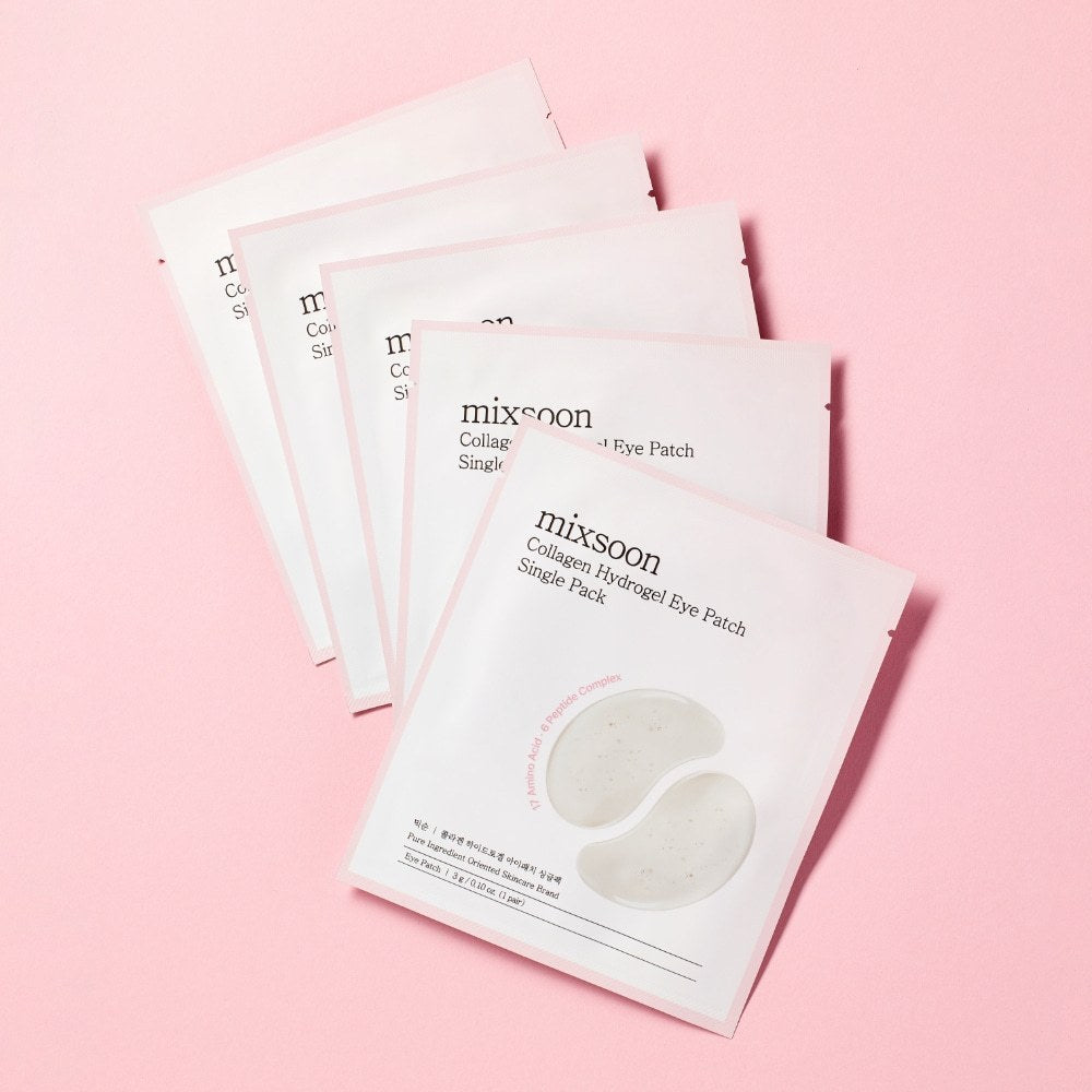 [SET] mixsoon Collagen Hydrogel Eye Patch Single Pack, 3g * 5 Pairs
