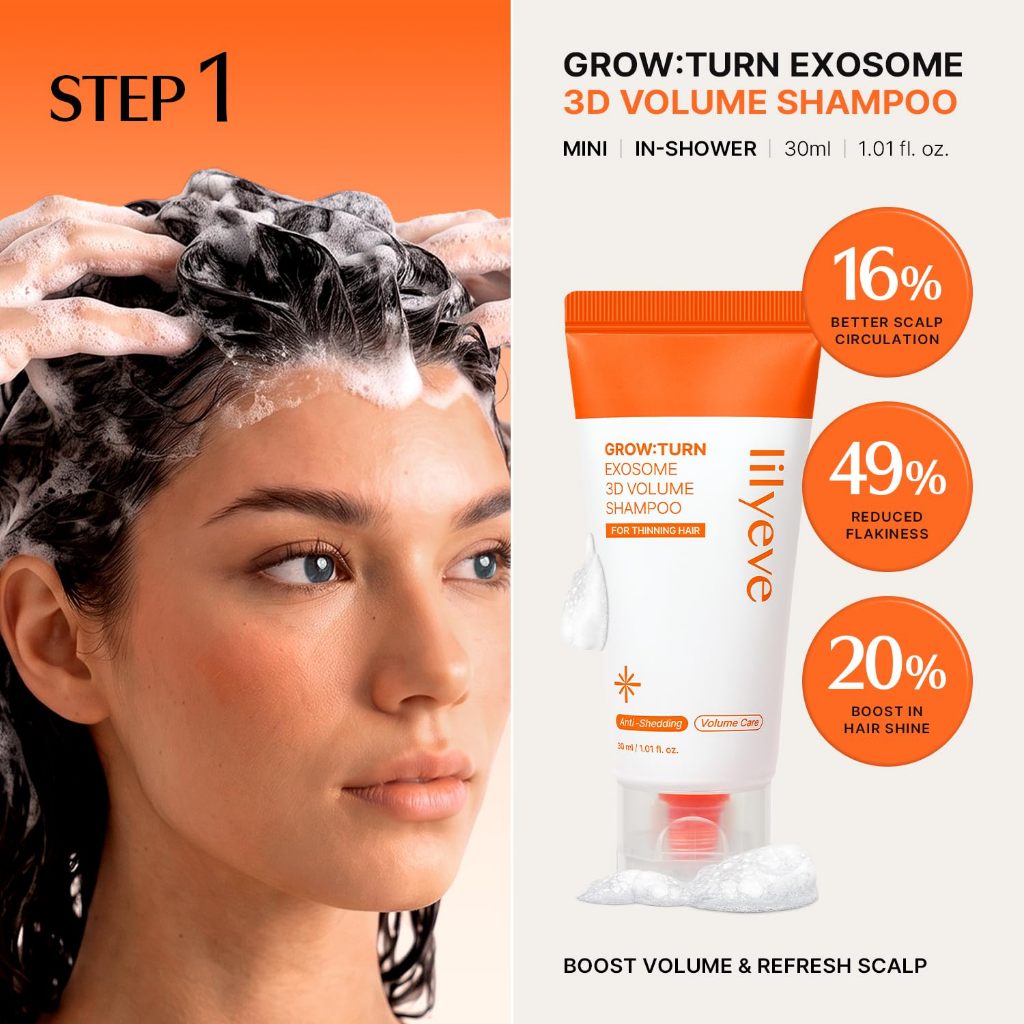 LILYEVE GROWTURN Hair Care Travel Kit / Shampoo 30ml, Treatment 30ml, Ampoule 15ml