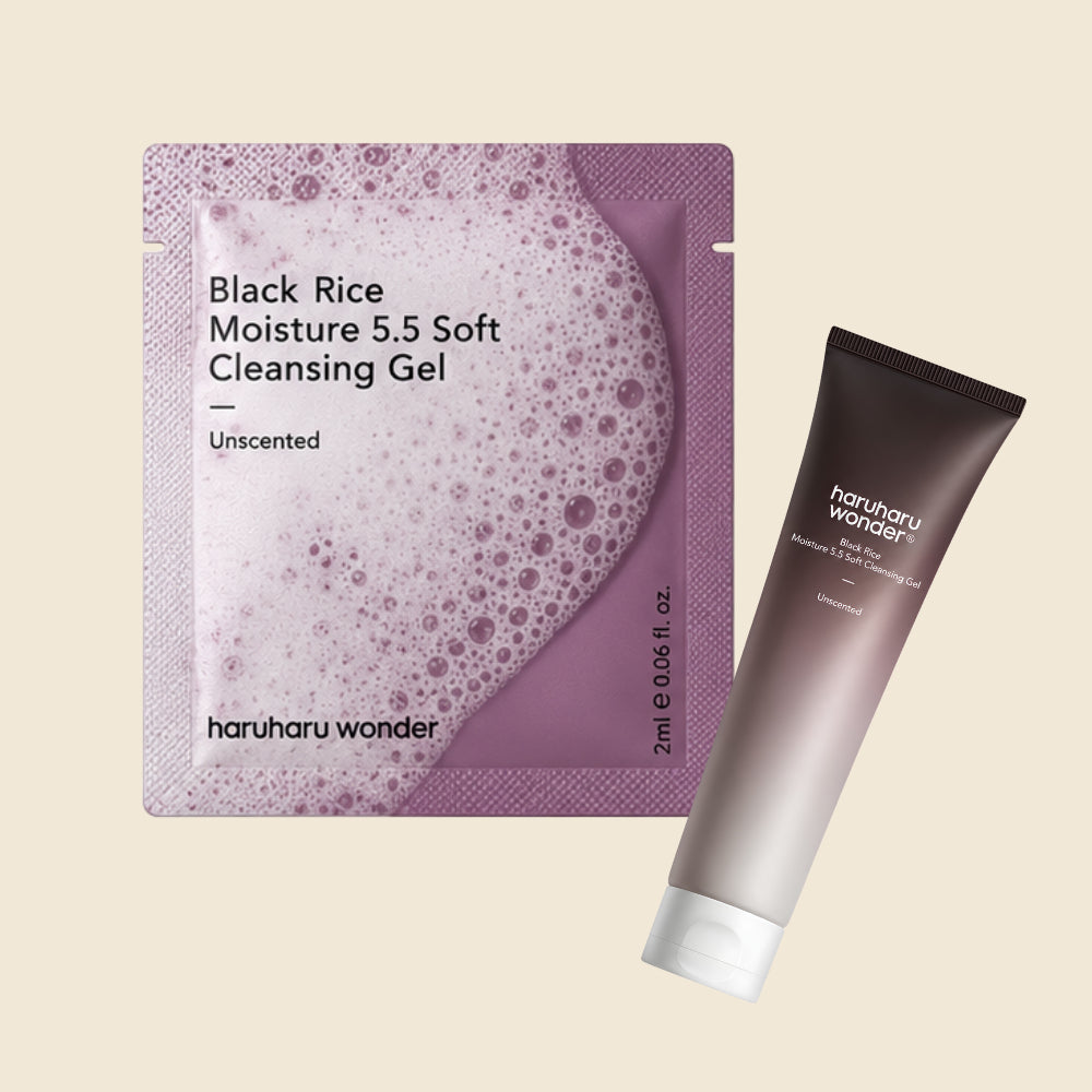 [SET] HARUHARU WONDER Kit de prueba de hidratación de arroz negro en sobre (1.5ml + 2ml×4uds)