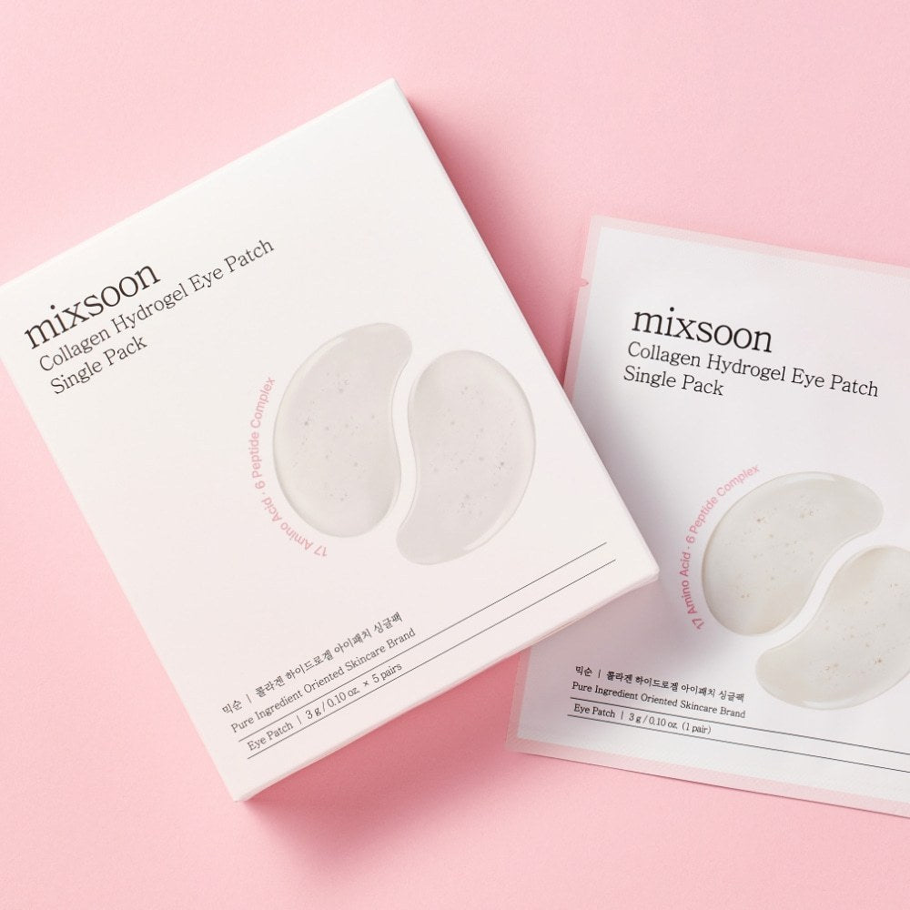 [SET] mixsoon Collagen Hydrogel Eye Patch Single Pack, 3g * 5 Pairs