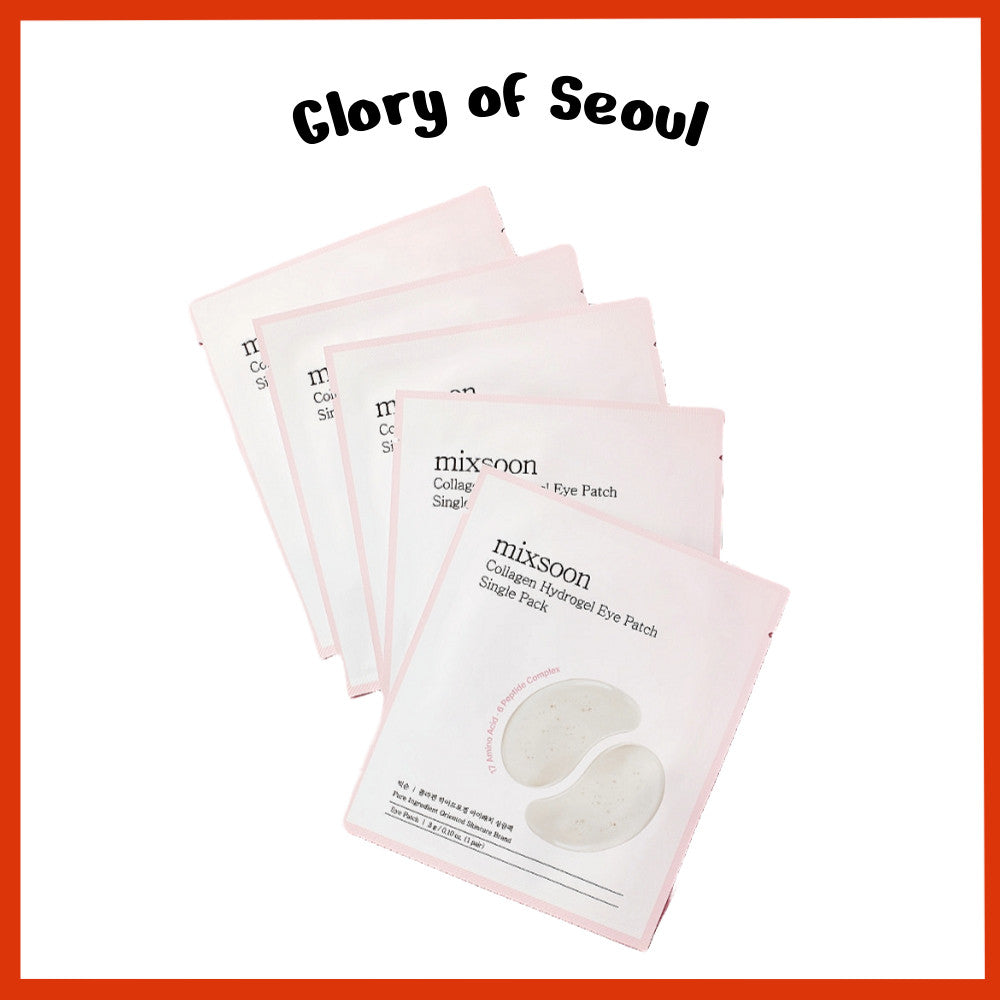 [SET] mixsoon Collagen Hydrogel Eye Patch Single Pack, 3g * 5 Pairs