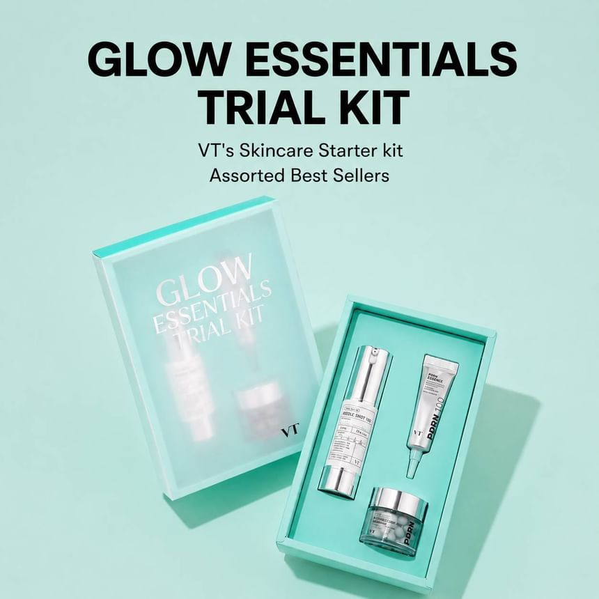 [NUEVO] Kit de prueba VT Glow Essentials (Set mini de 3 piezas) | Reedle Shot 100 30ml + PDRN Essence 100 10ml + PDRN Capsule Cream 100 30ml