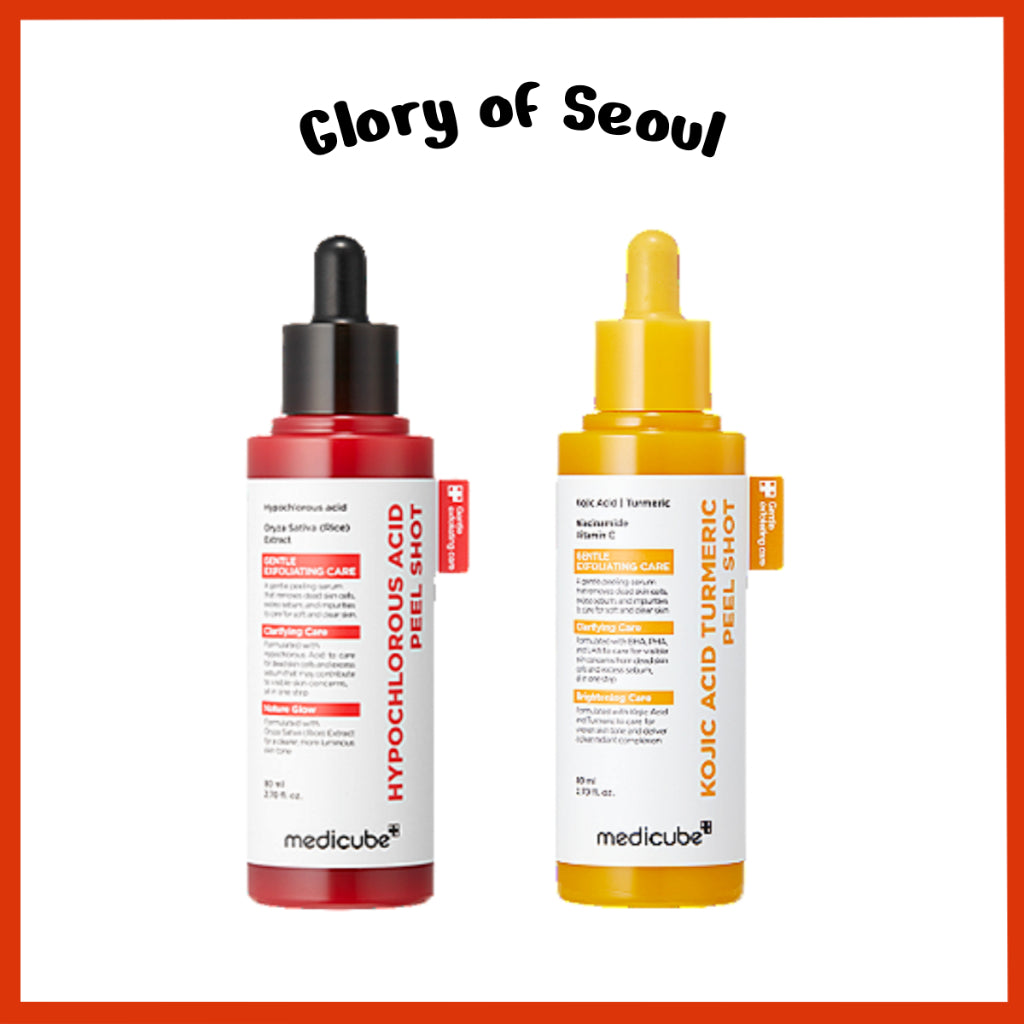 MEDICUBE Hypochlorous Acid Peel Shot 80ml, Kojic Acid Turmeric Peel Shot 80ml