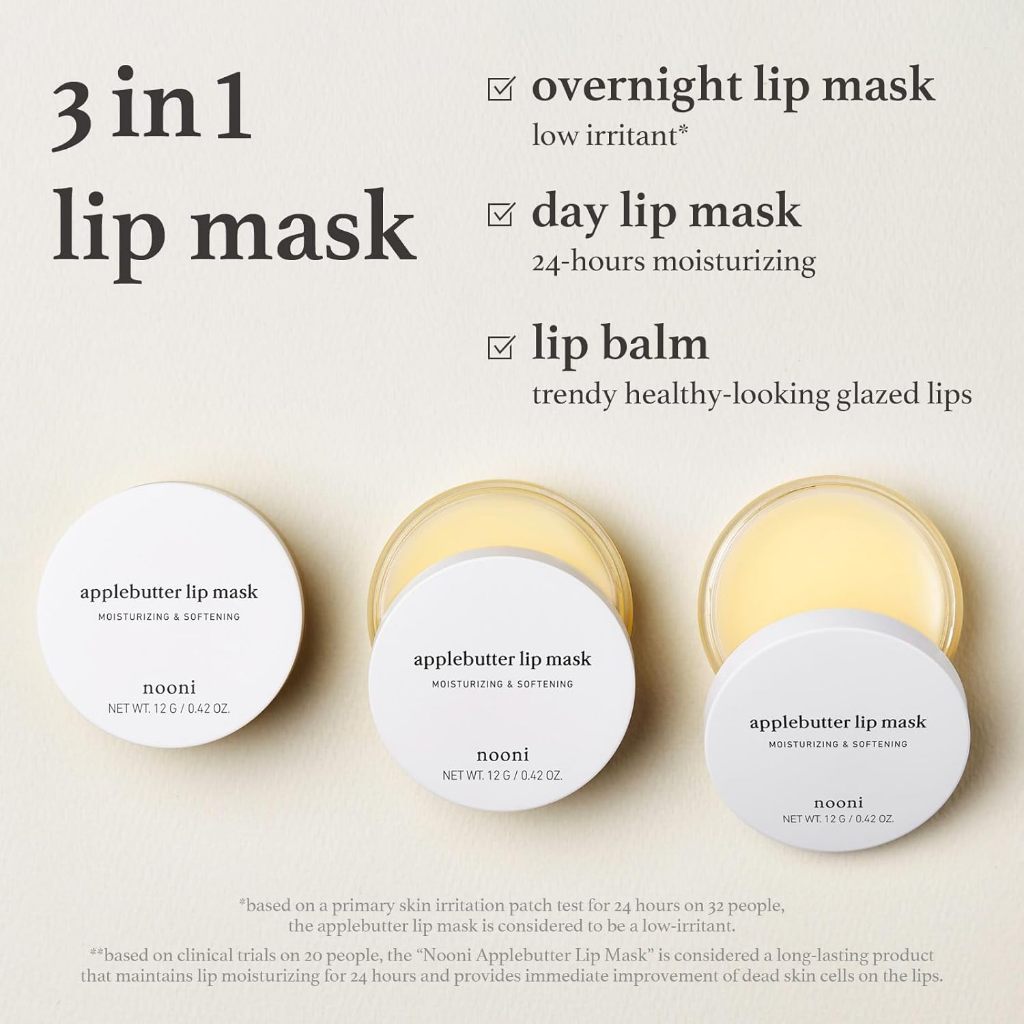 NOONI Vegan Lip Mask Overnight (2Types) Applebutter / Appleberry