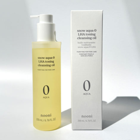 Colección de limpieza NOONI, 2 tipos (Aceite limpiador Snow Aqua 0 LHA 200 ml, Limpiador en espuma Snowflake 150 ml)
