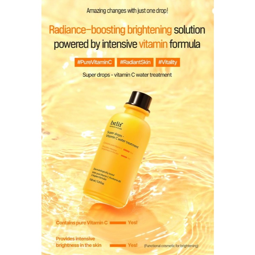 Tratamiento de agua con vitamina C Super Drops de BELIF, 150 ml